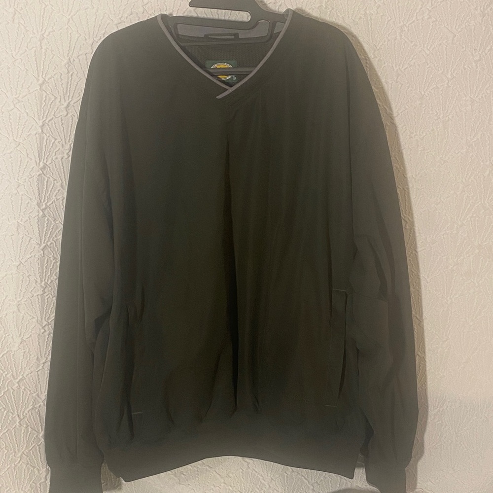 Cabela's Dark Green V-Neck Windcrest Windbreaker Large Heavy Durable Outdoor